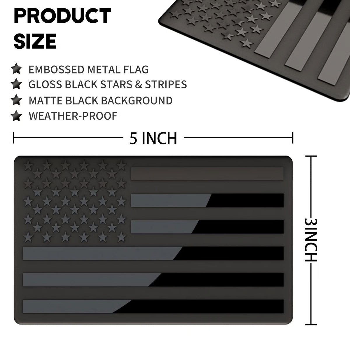 Javvycoffee® 3D American Flag Emblem Decal - Aluminum Alloy Material (Not Plastic)