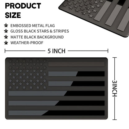 Javvycoffee® 3D American Flag Emblem Decal - Aluminum Alloy Material (Not Plastic)