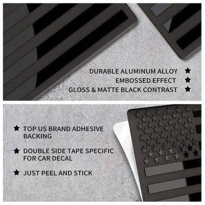 Javvycoffee® 3D American Flag Emblem Decal - Aluminum Alloy Material (Not Plastic)