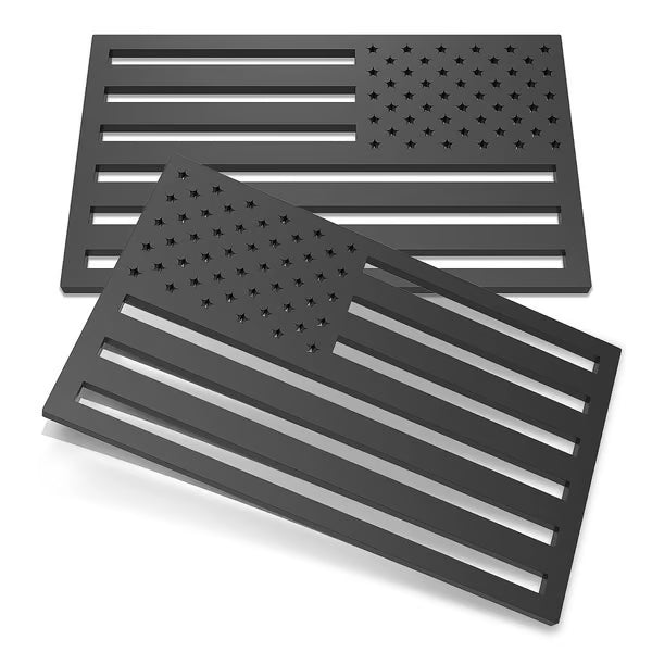 Javvycoffee® 3D American Flag Emblem Decal - Aluminum Alloy Material (Not Plastic)