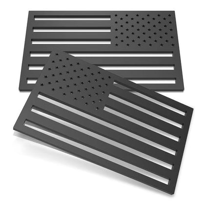 Javvycoffee® 3D American Flag Emblem Decal - Aluminum Alloy Material (Not Plastic)